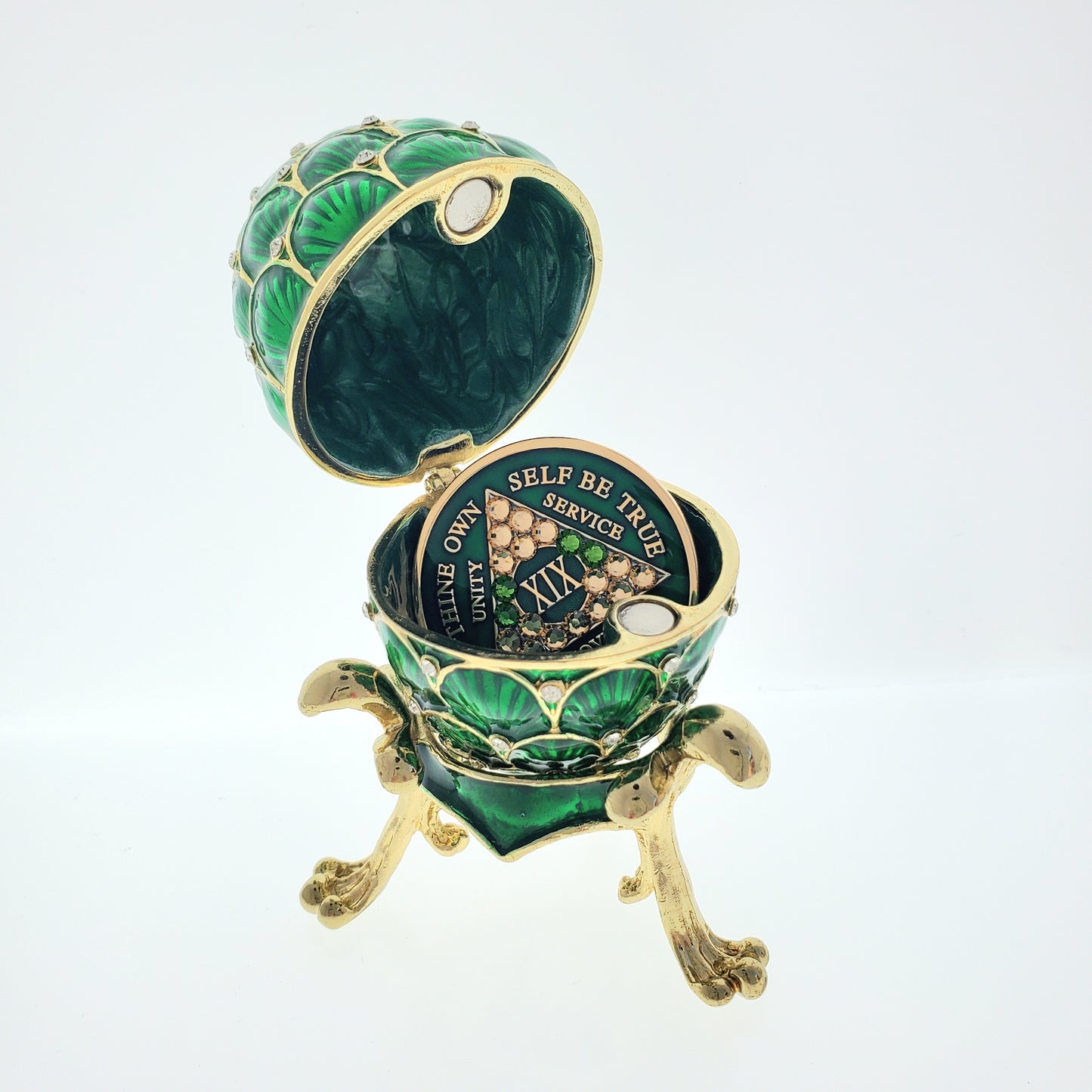 Faberge Style Egg with matching Medallion (chip holder)