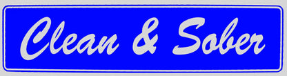 Clean & Sober Bumper Sticker Blue