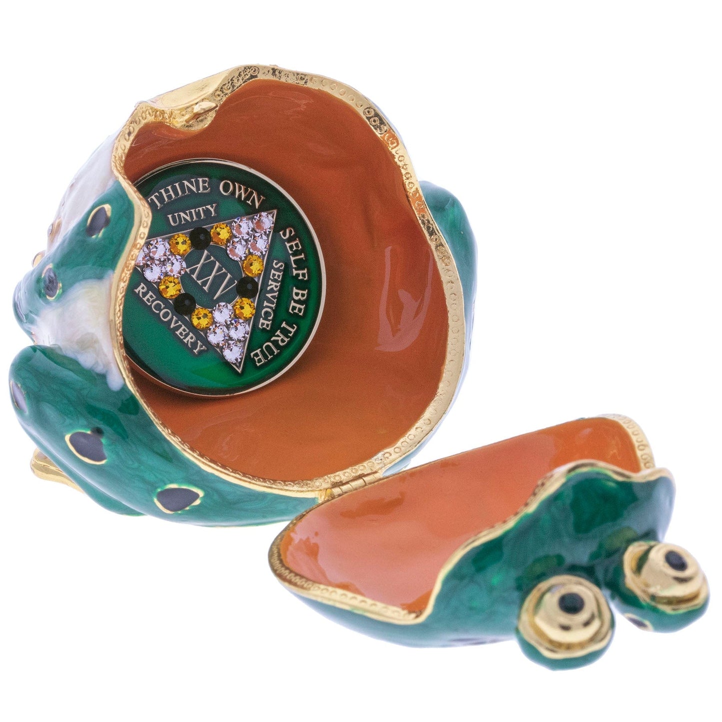 Happy Frog Collector Bling Box/Sobriety Chip Holder (with Chip)