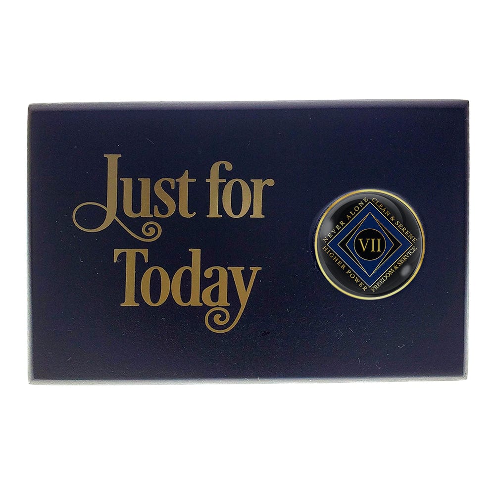 Just For Today Coin Holder Plaque Black (Horizontal)