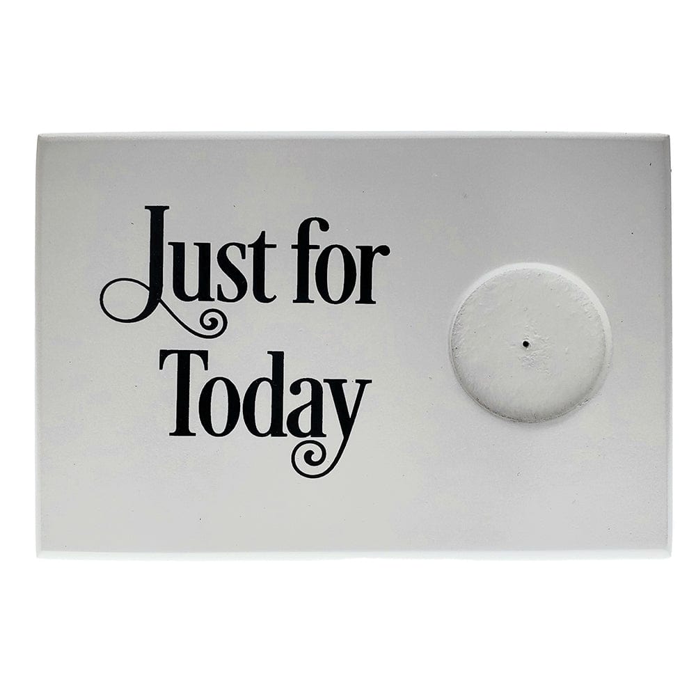 Just For Today Coin Holder Plaque White (Horizontal)