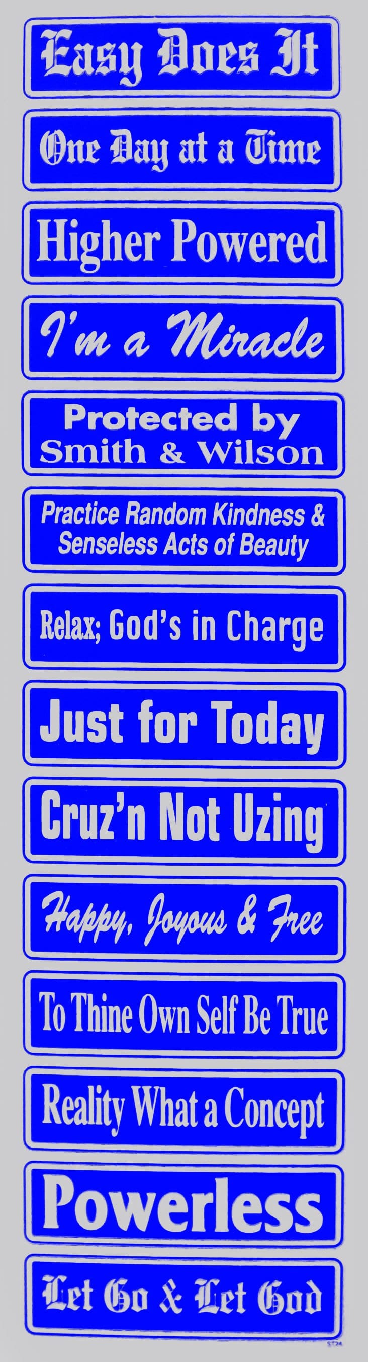 Multiple Recovery Sayings Strip Blue