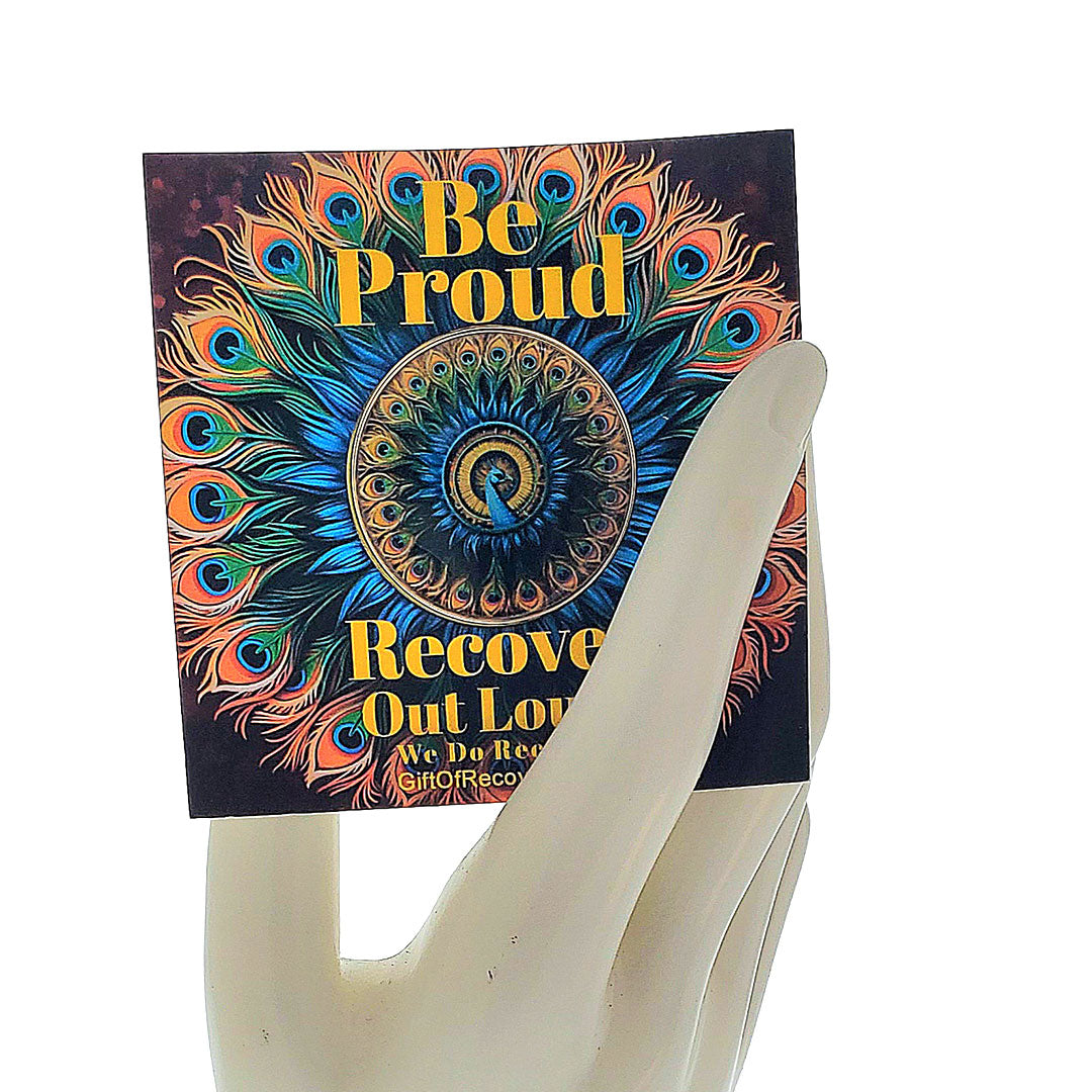 "Peacock - Recover Out Loud" Recovery Celebration Value Gift Box 3x3