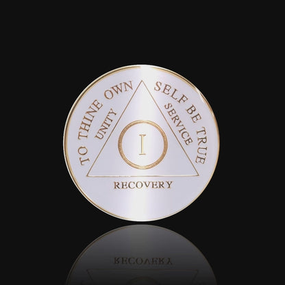 AA Recovery Medallion - White