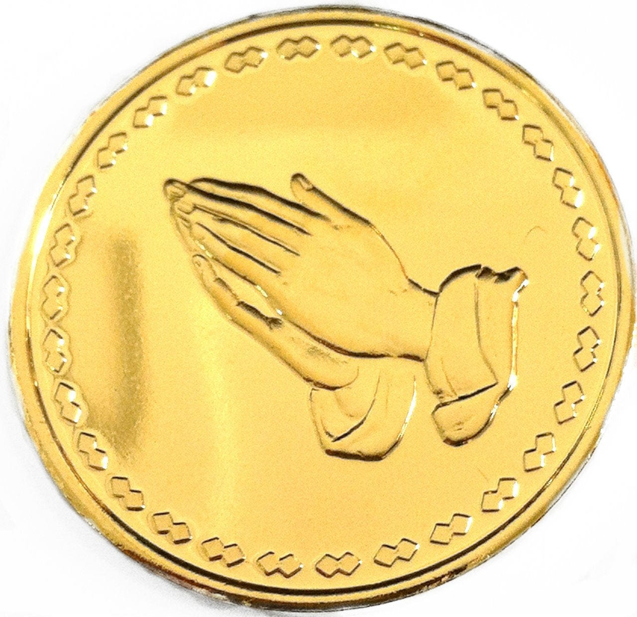 Sobriety Chip AA Praying Hands Gold Specialty