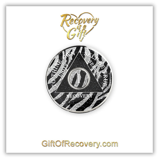 AA Recovery Medallion - Zebra Pattern