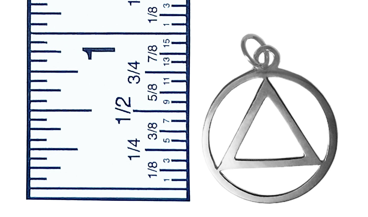 Flat Style, Sterling Silver, Alcoholics Anonymous  Pendant