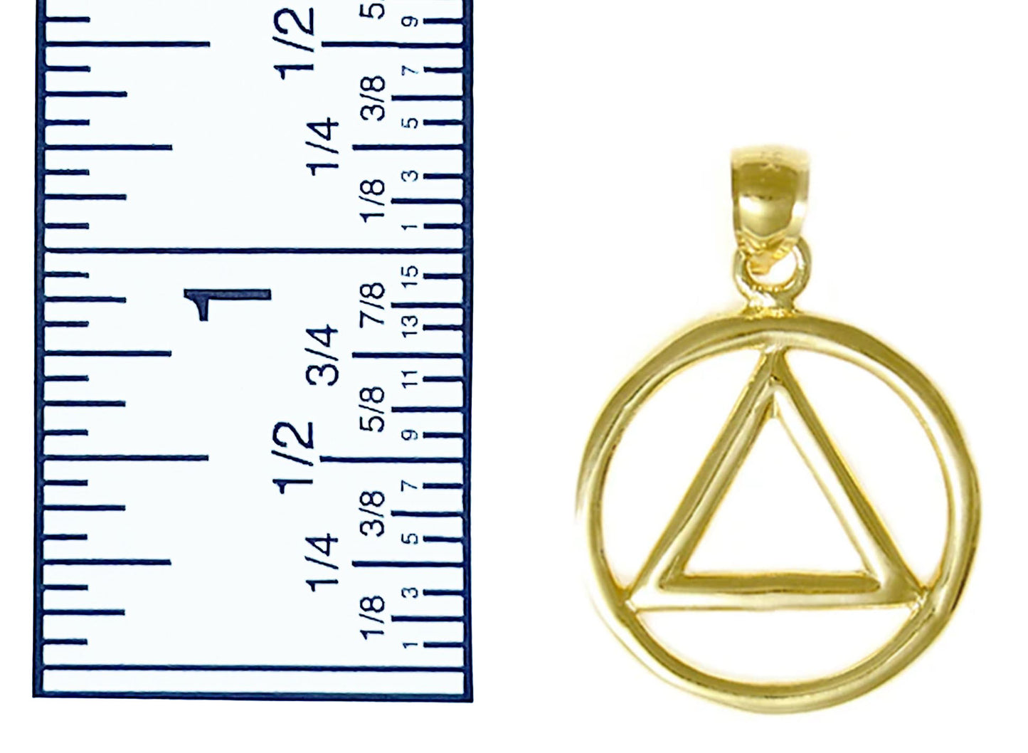 14K Gold Heavy Wire Style Alcoholics Anonymous Pendant
