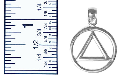 Large Sterling Silver Heavy Wire Style Alcoholics Anonymous  Pendant