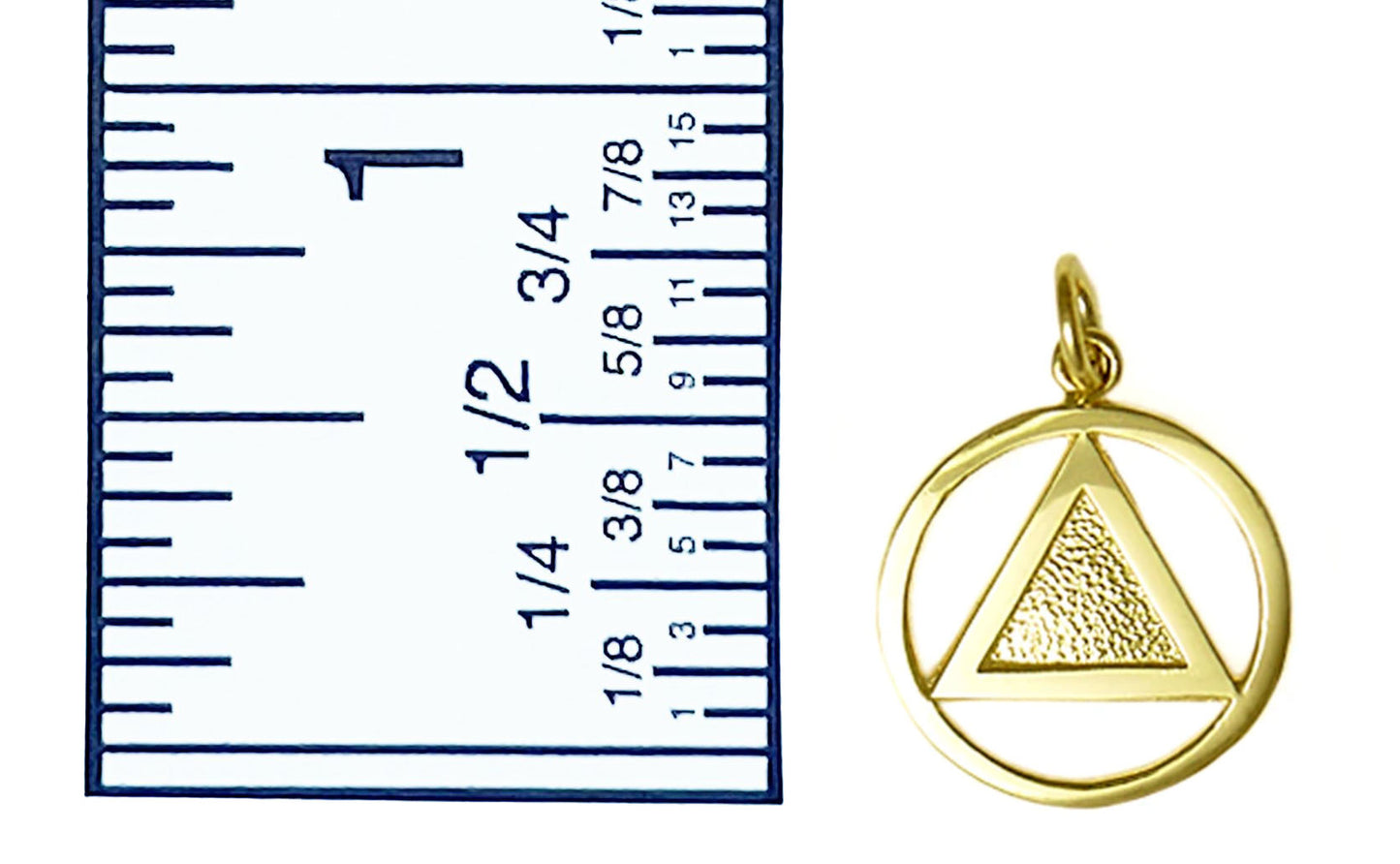 14K Gold, Textured Triangle Pendant