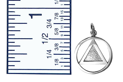Sterling Silver, Textured Triangle Alcoholics Anonymous Pendant