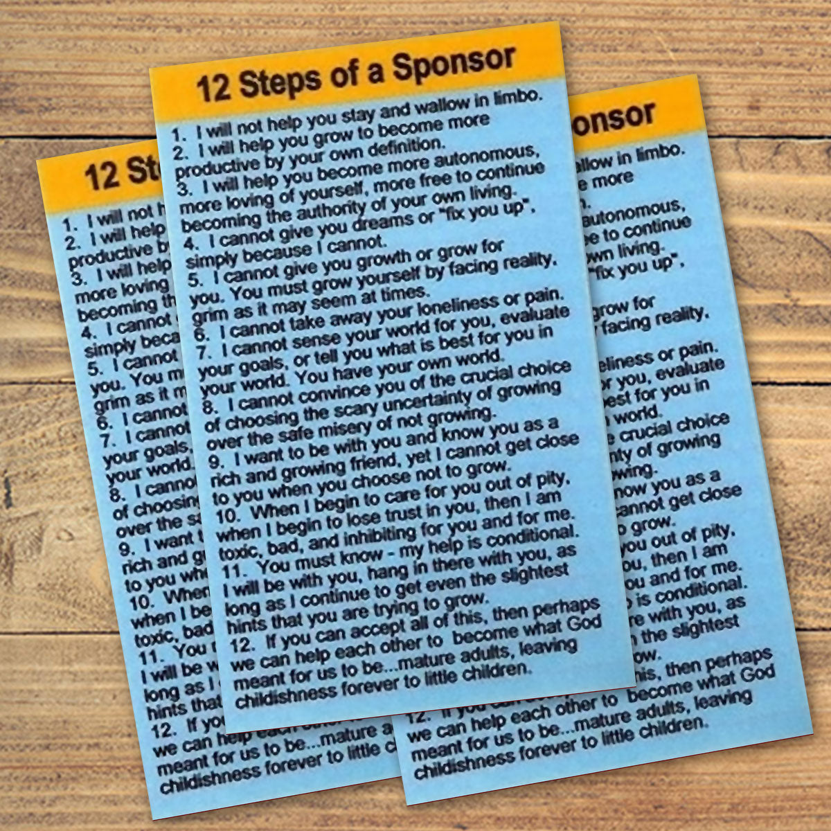 12 Steps Of A Sponsor Wallet Card