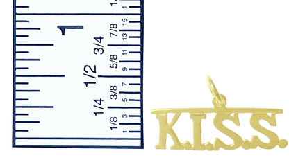 14K Gold, Sayings Pendant, "K.I.S.S." Keep It Simple