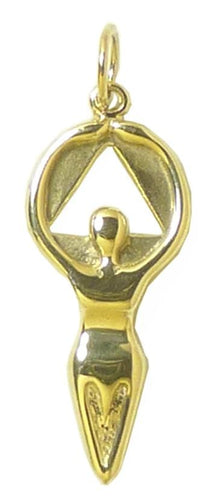 14K Gold, Alcoholics Anonymous Women In Recovery Pendant, Medium Size