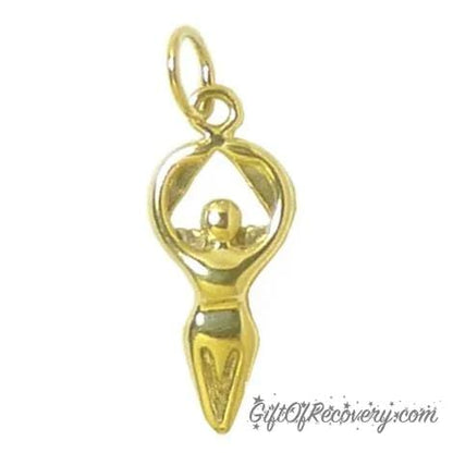 14K Gold, Alcoholics Anonymous Women In Recovery Pendant, Small Size