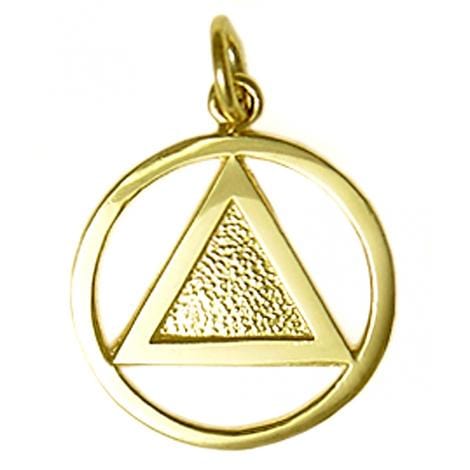14K Gold, Textured Triangle Pendant