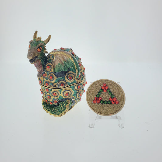 Dragon Egg Bling Box with matching Medallion