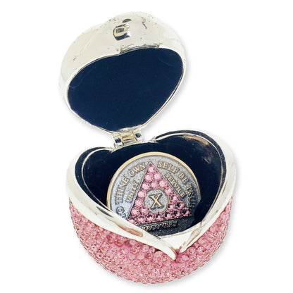 Rose Box Chip Holder with matching Medallion (Pink)