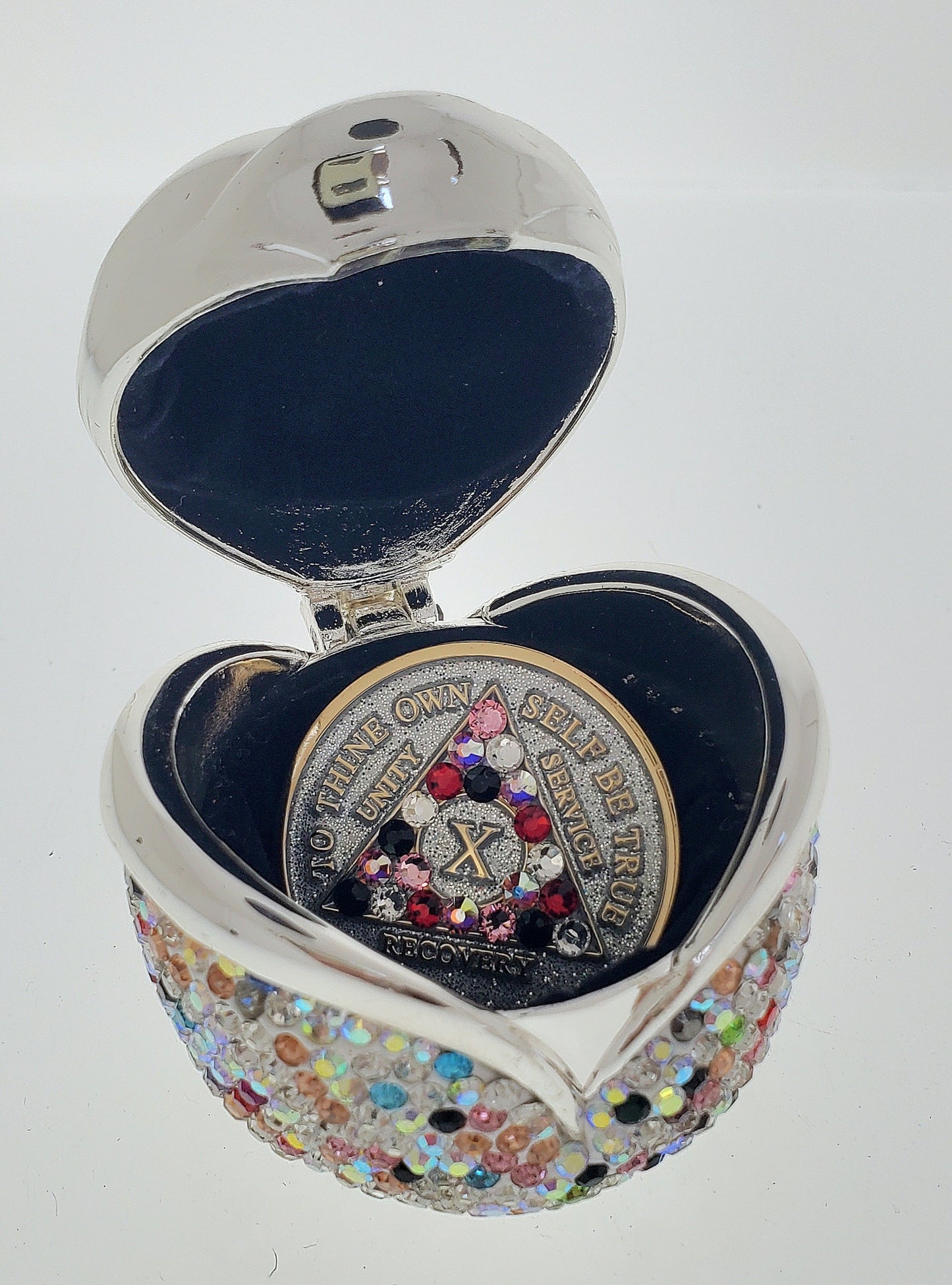 Rose Box Chip Holder with matching Medallion (Multi Color)