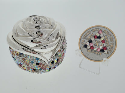 Rose Box Chip Holder with matching Medallion (Multi Color)