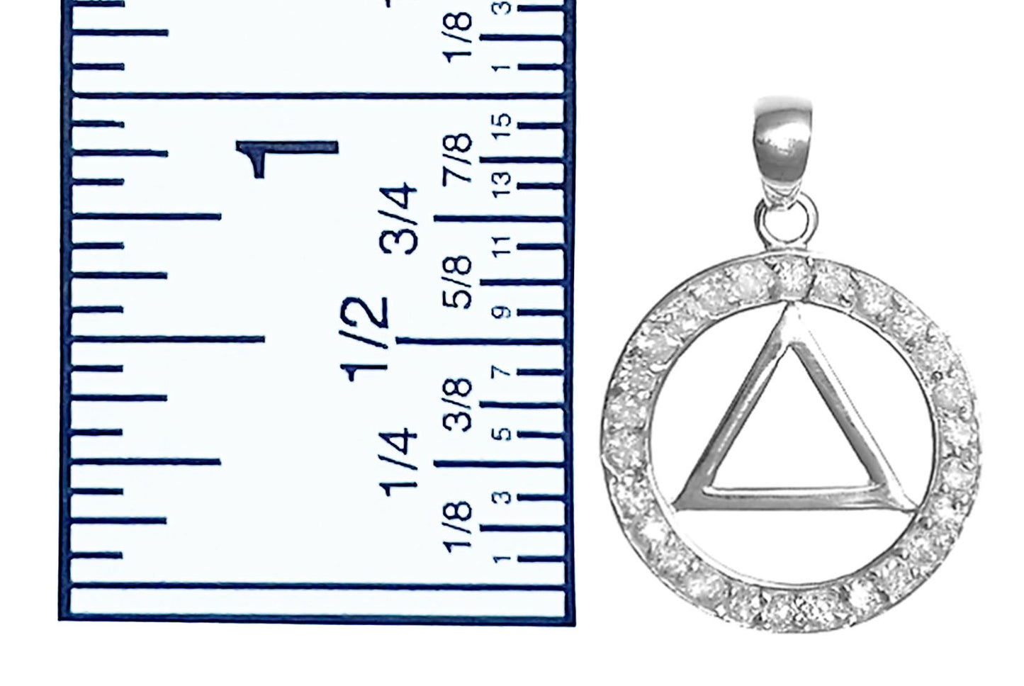 Narcotics Anonymous Sparkly Pendant, Sterling Silver