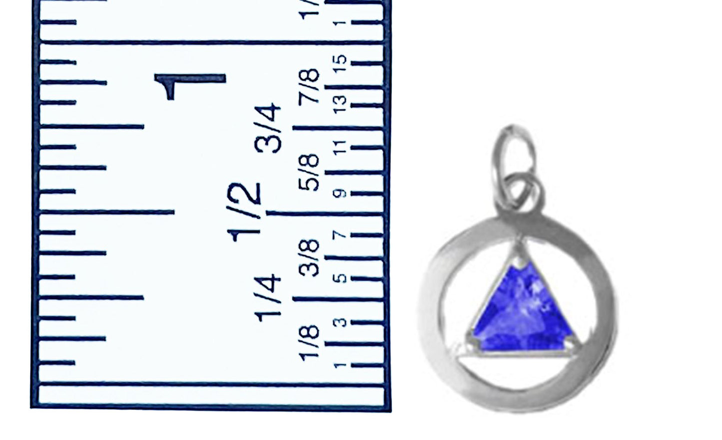 Sterling Silver, Medium Size, Available In 3 Different 6Mm Triangle Colored Cz Stones