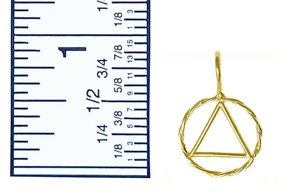 Medium Size, 14K Gold Twist Wire Style Pendant