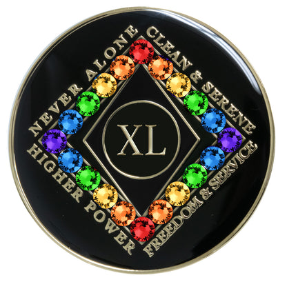 Clean Time Recovery Medallion with Rainbow