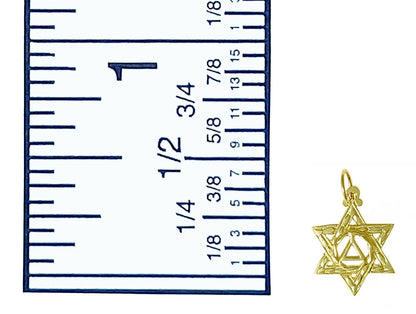 14K Gold Pendant, Alcoholics Anonymous  Symbol In A Jewish Star Of David