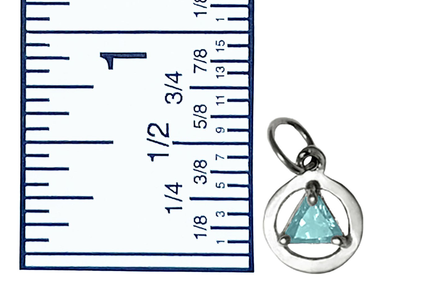 Sterling Silver, Small Size, Available In 3 Different 5Mm Triangle Colored Cz Stones