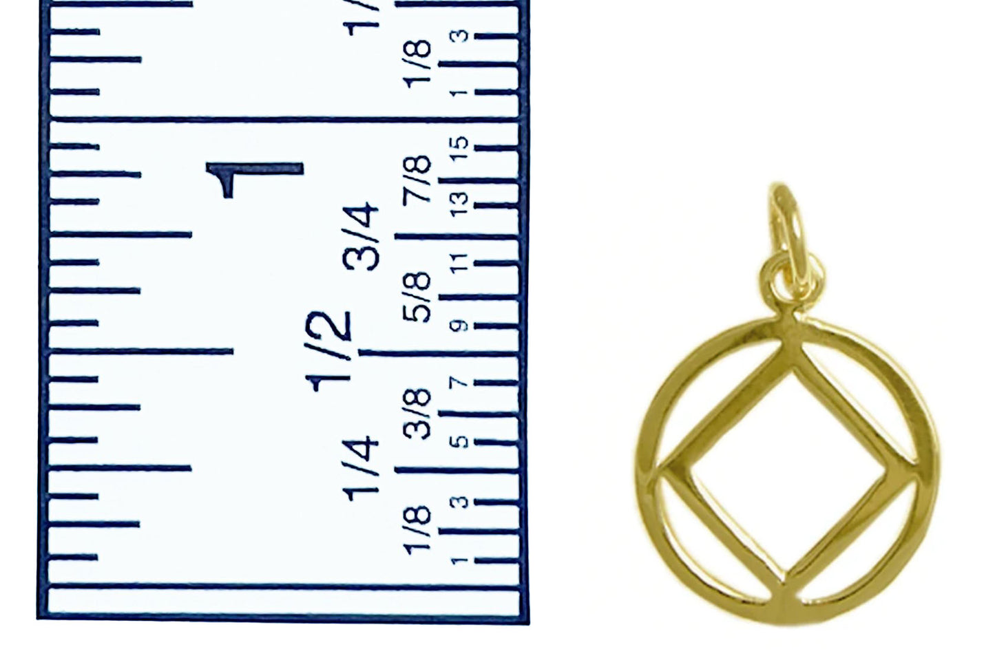 14K Gold, Narcotics Anonymous Symbol Pendant, Medium Size