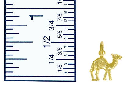 14K Gold Pendant, Adorable Camel "Can Go 24 Hours Without A Drink"