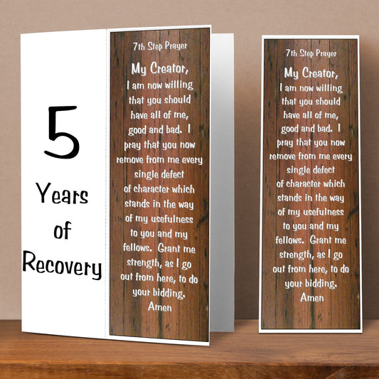 7th Step Prayer Alcoholics Anonymous  Milestone Birthday Card, Available In Years From 1-65