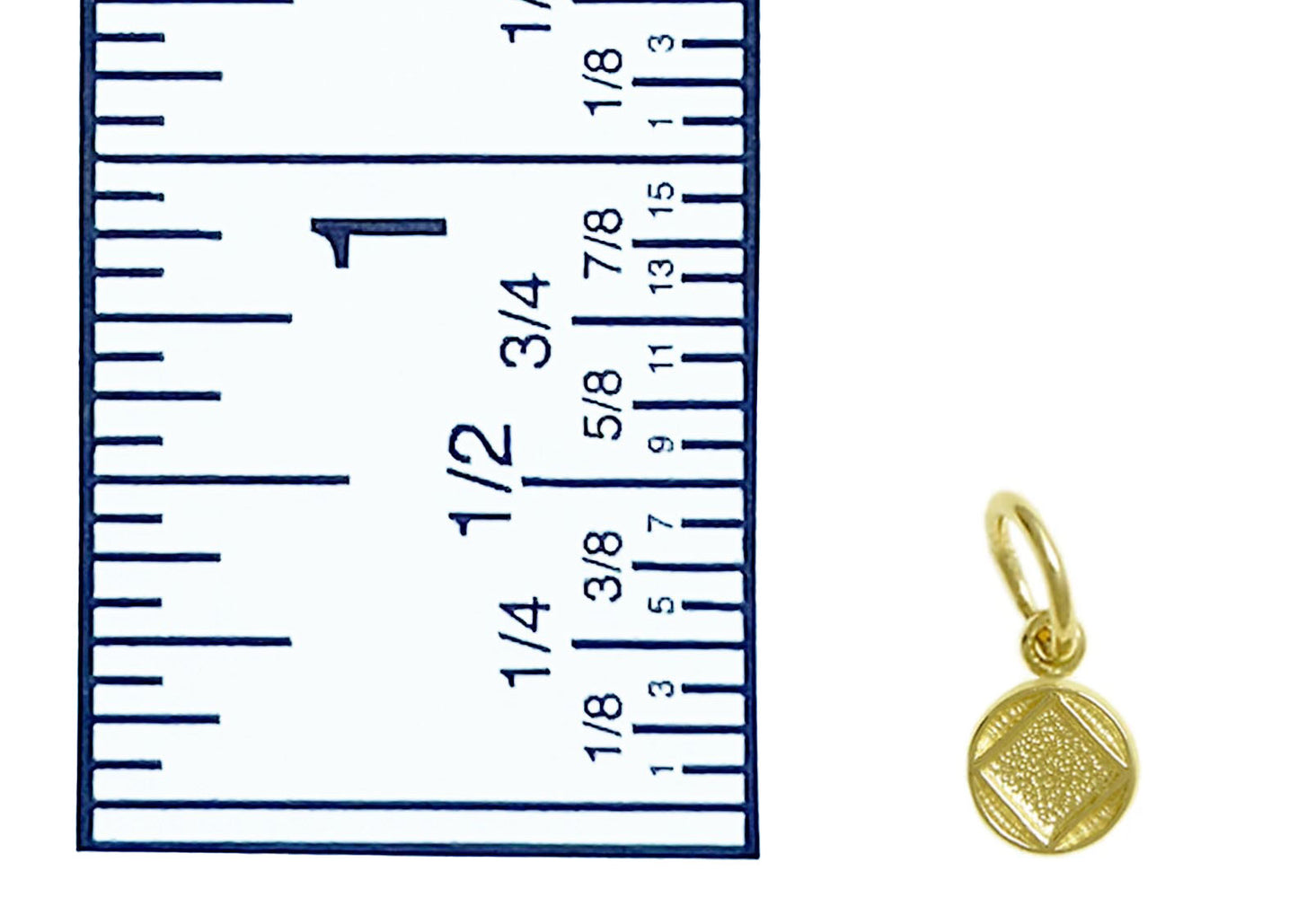 14K Gold Pendant, Narcotics Anonymous Coin Style Symbol, Very Small Size
