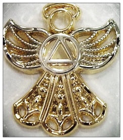 AA Recovery Lapel Pins – Sobriety Symbol Pins – Surrender, Angel Wings, Skull, Gold Winged Recovery Symbol, Love and service, AA Rhinestone-Recovery Gifts