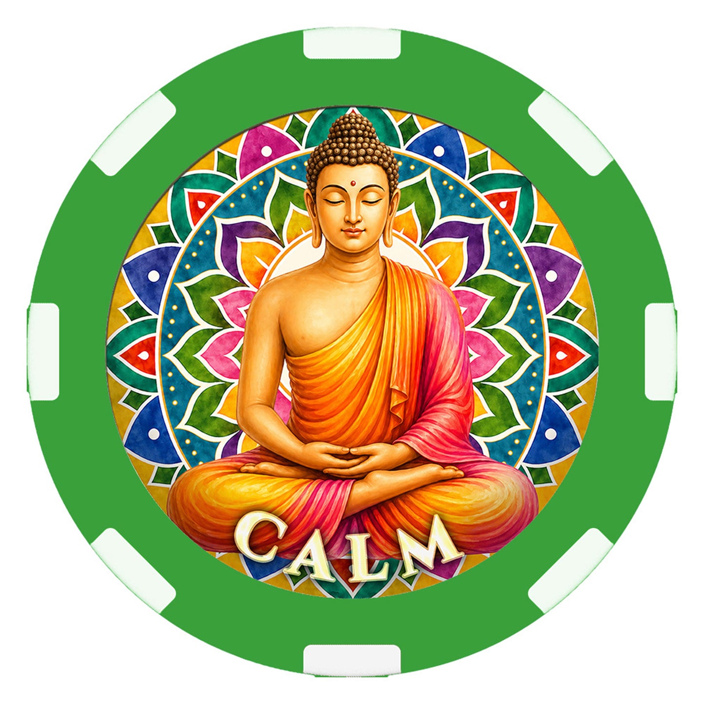 Calm – "Let Go, Find Peace" Clay Poker Chip