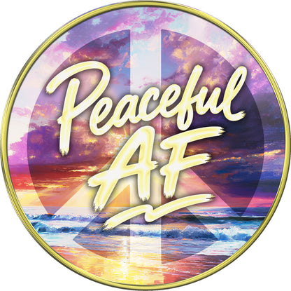 "Peaceful AF | Calm the Fu*k Down"  Edgy Medallion Collection