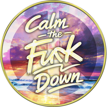 "Peaceful AF | Calm the Fu*k Down"  Edgy Medallion Collection