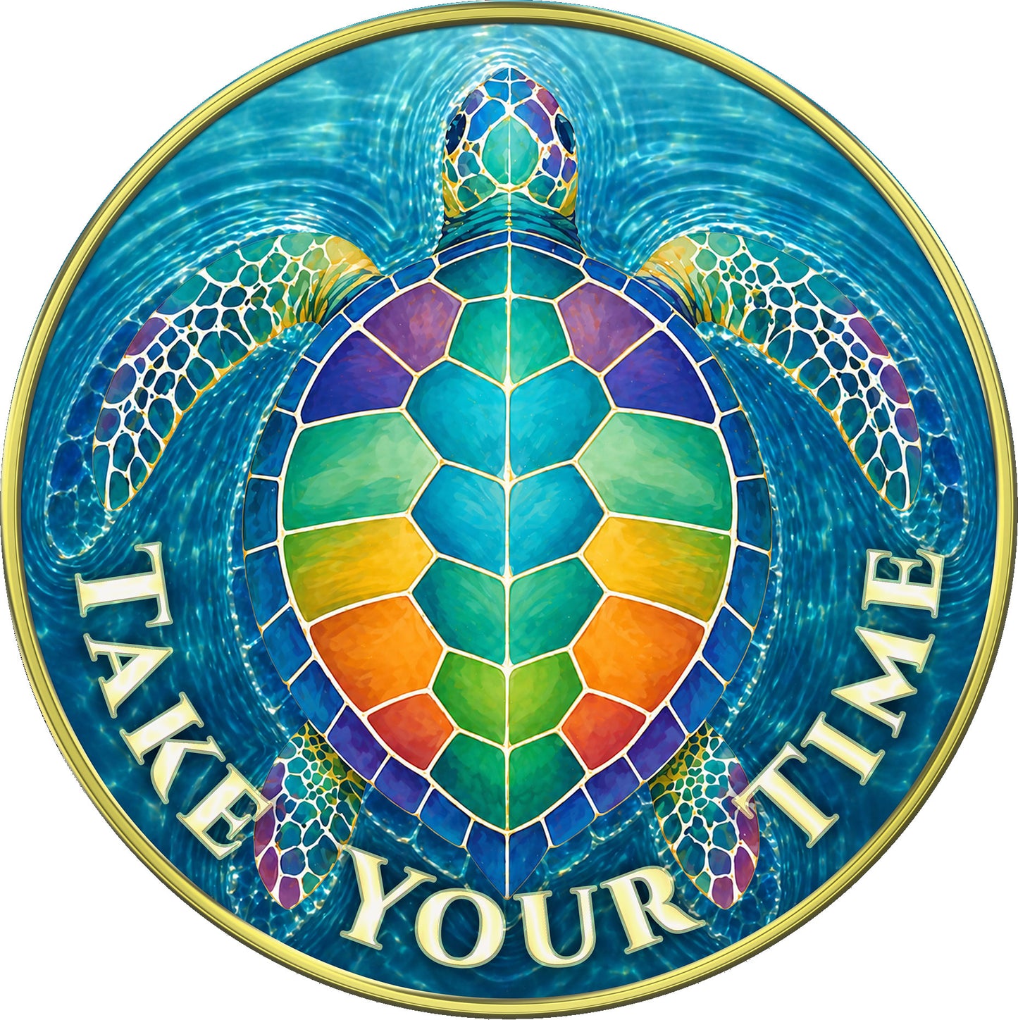 "Slow Down | Take Your Time" Inspirational Medallion