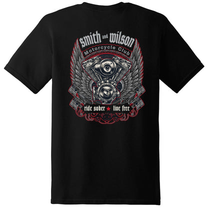 Smith and Wilson MC Ride Sober Live Free T-Shirt
