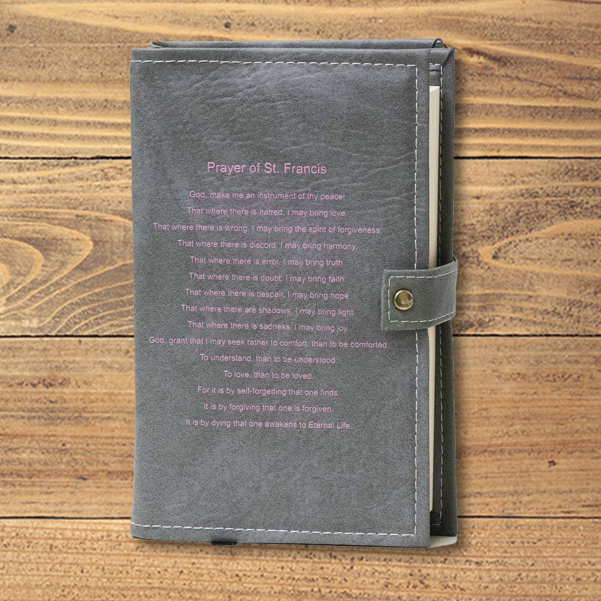 St. Francis Prayer in Pink, Grey Double Book Cover