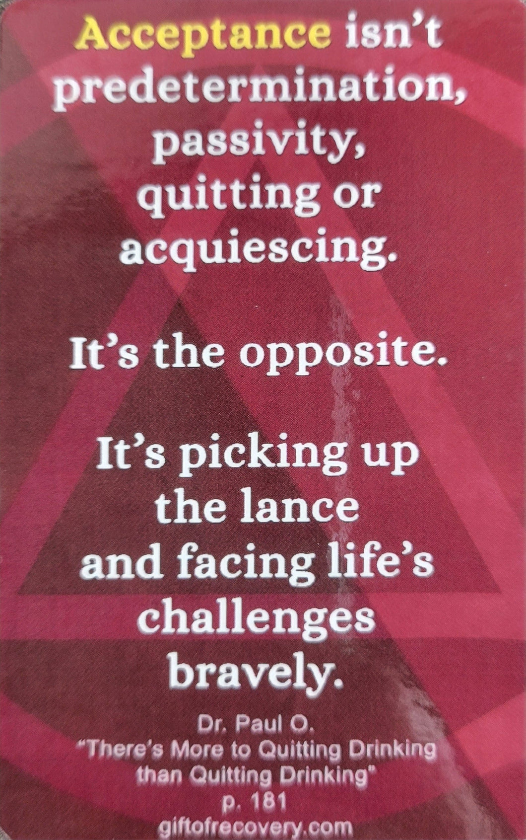 Acceptance Dr. Paul O Wallet Card