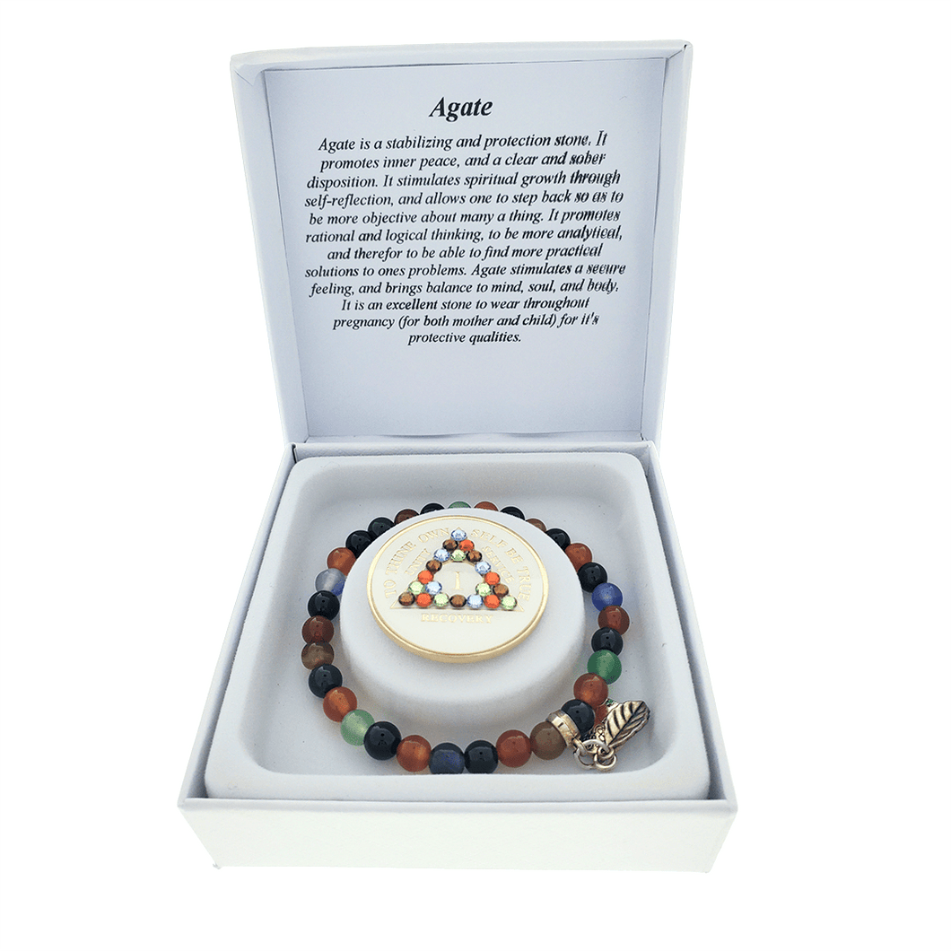 Agate Crystal Bracelet with Matching Chip