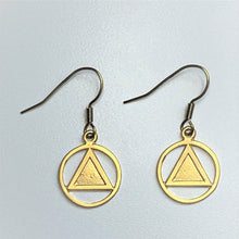 Load image into Gallery viewer, Alcoholics Anonymous Dangle Earrings By Recovery Matters
