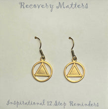 Load image into Gallery viewer, Alcoholics Anonymous Dangle Earrings By Recovery Matters
