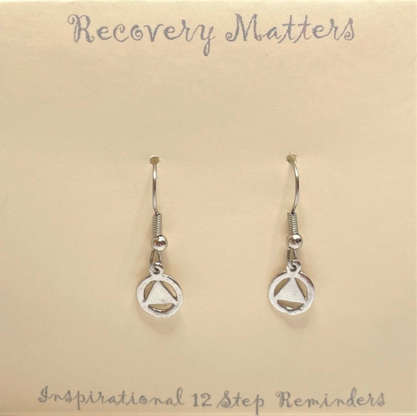 Alcoholics Anonymous Dangle Earrings By Recovery Matters