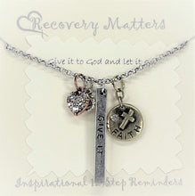 Load image into Gallery viewer, Alcoholics Anonymous &quot;Give It To God&quot; Bar Necklace By Recovery Matters
