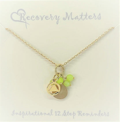 Alcoholics Anonymous Gold-Toned Necklace By Recovery Matters