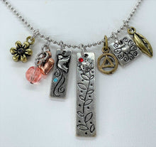 Load image into Gallery viewer, Alcoholics Anonymous &quot;Joy-Happiness-Laughter&quot; Bar Necklace By Recovery Matters
