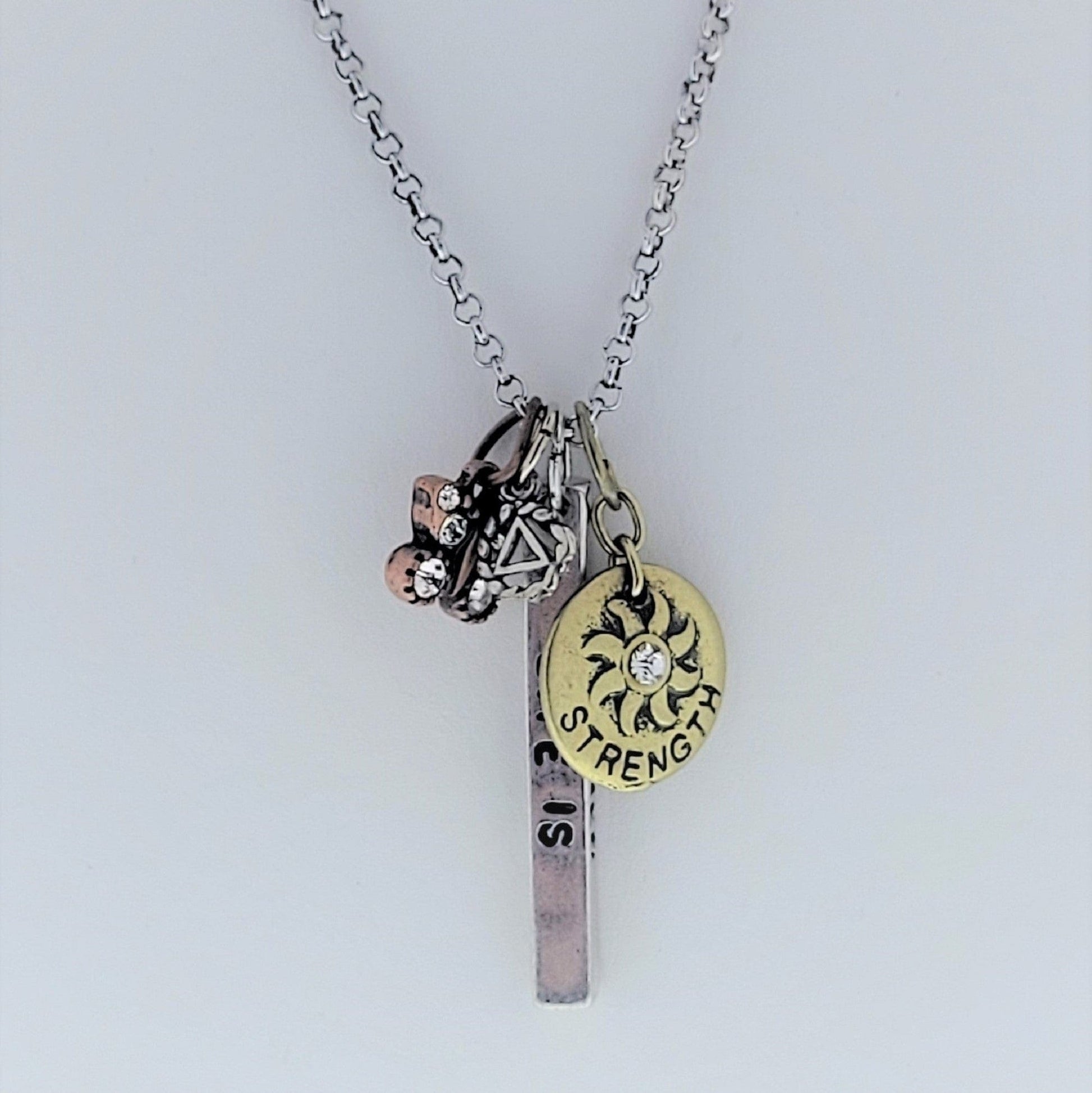Alcoholics Anonymous "Life Is Tough" Bar Necklace By Recovery Matters